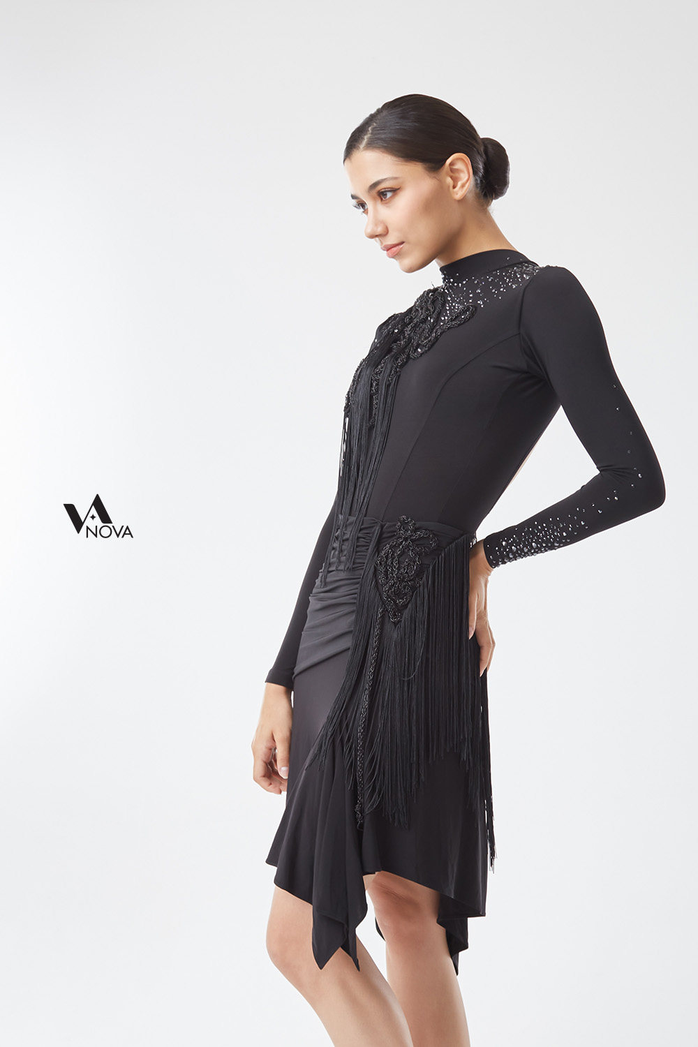 Backless Black Mid-length Dress