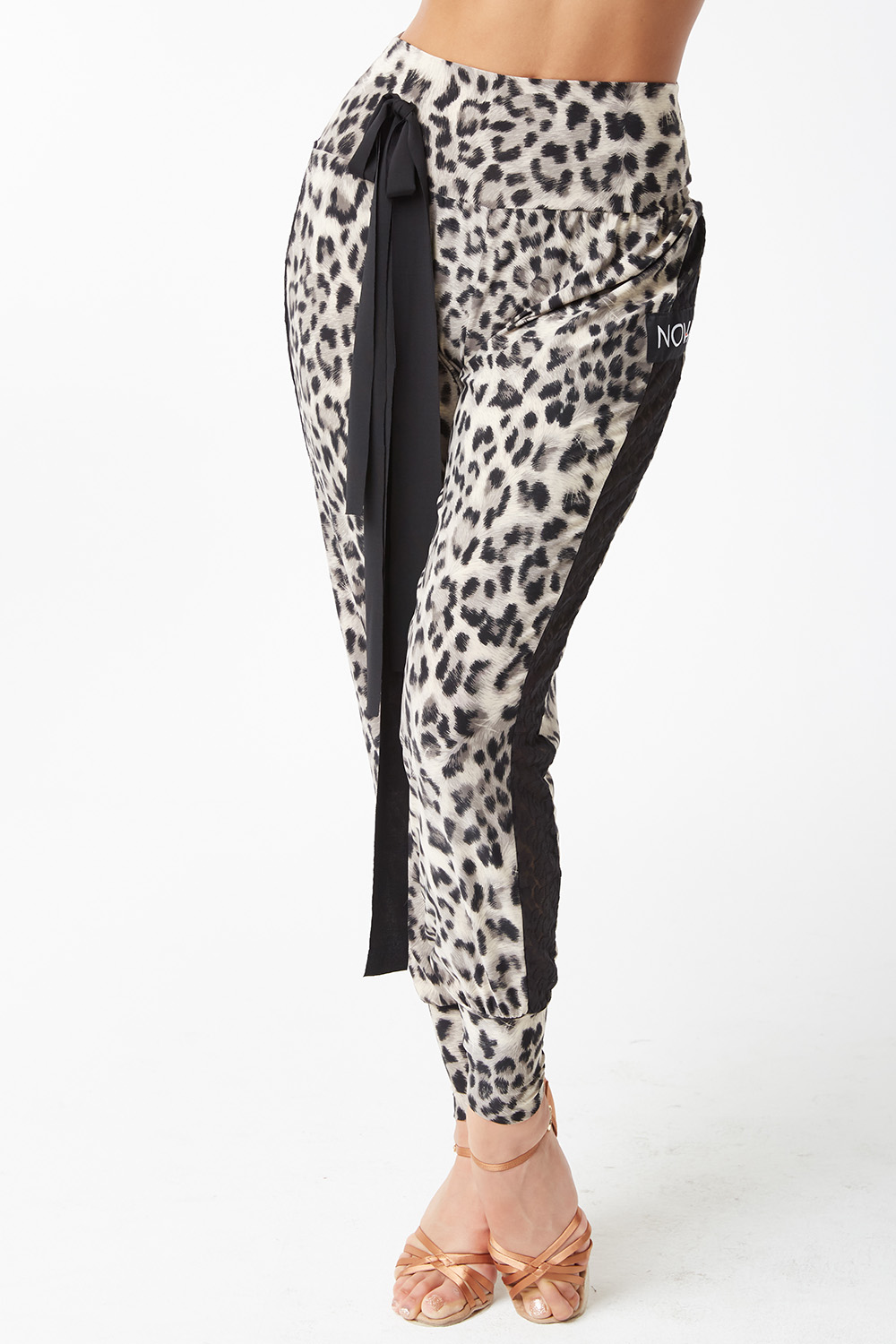 Leopard Print Jogger Pants with Side Details