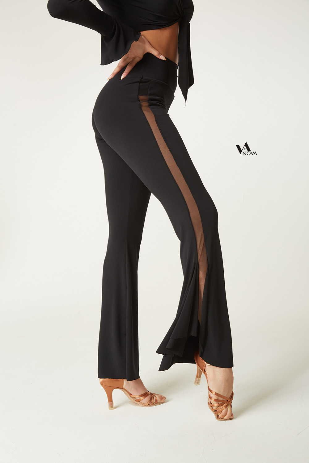 Black Flared Span Pants