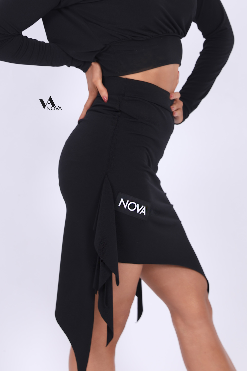 Black Ruffle Skirt